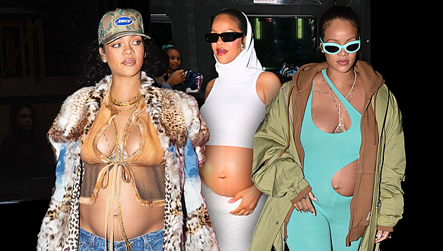 Nejvýstřednější těhotná celebrita. Rihanna odvážně vystavuje své křivky